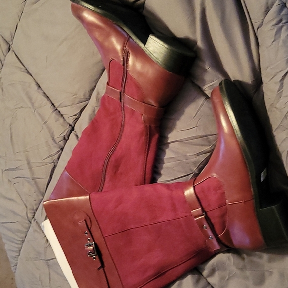 Burgundy Knee High Boots - Picture 2 of 6